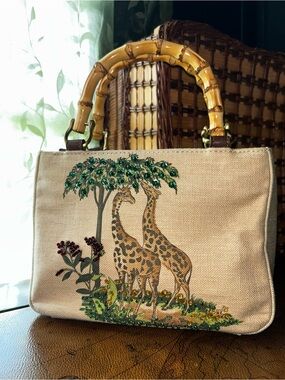 Vintage Relic Jungle Giraffe Sequin Handbag